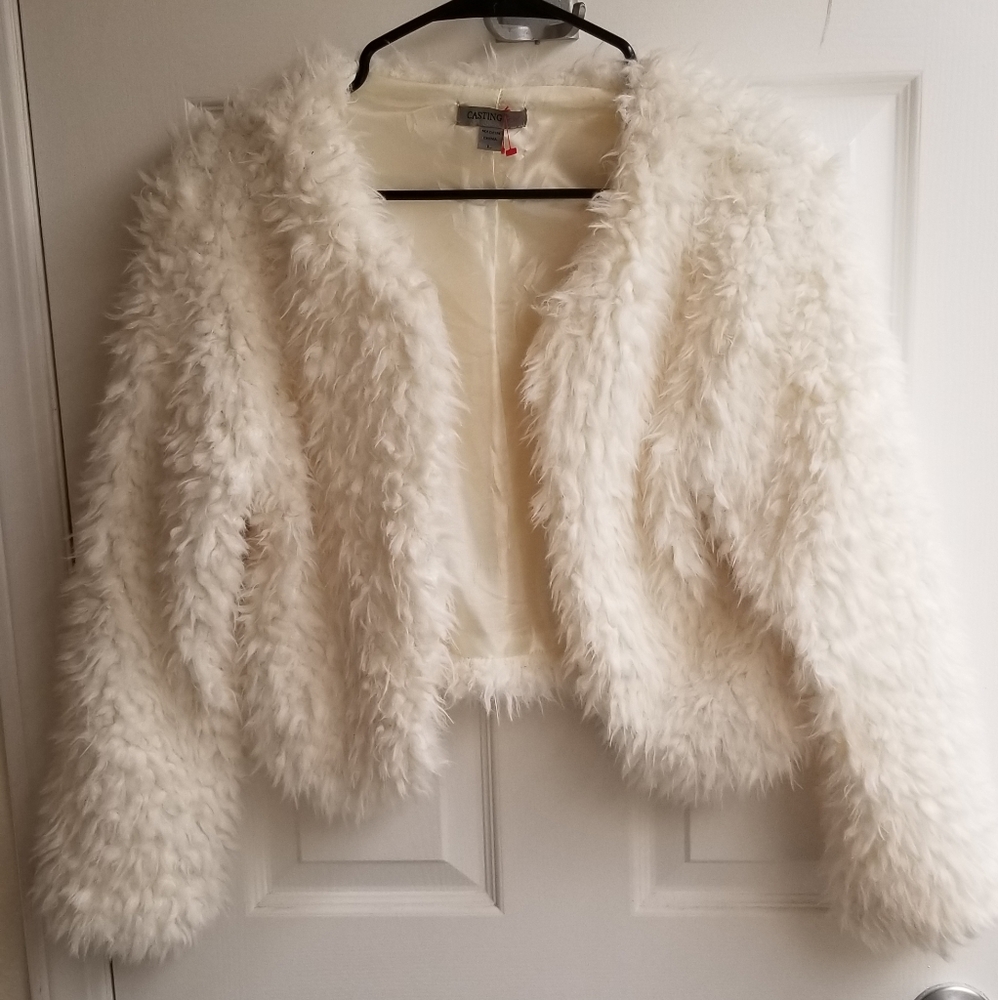 White fur jacket